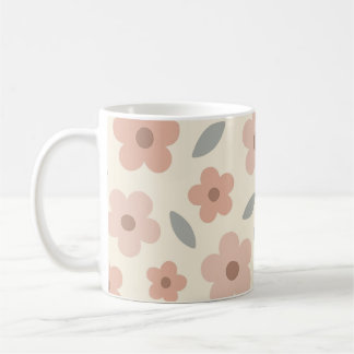 Cute Little Flowers Nursery Boho Floral Pink Colou Coffee Mug