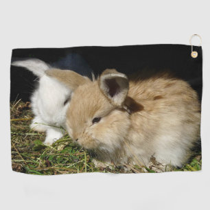 Cute little fluffy bunnies golf towel