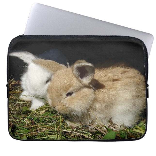 Cute little fluffy bunnies  laptop sleeve (Front)