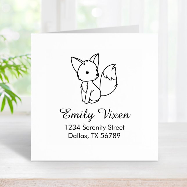 Cute Little Fox Address Rubber Stamp (Creator Uploaded)
