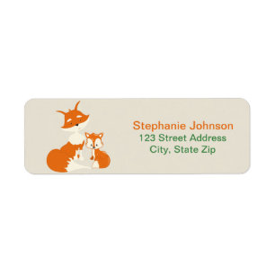 Cute little fox and Mum Return Address Labels