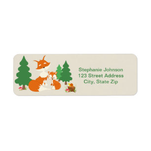 Cute little fox and Mum Return Address Labels