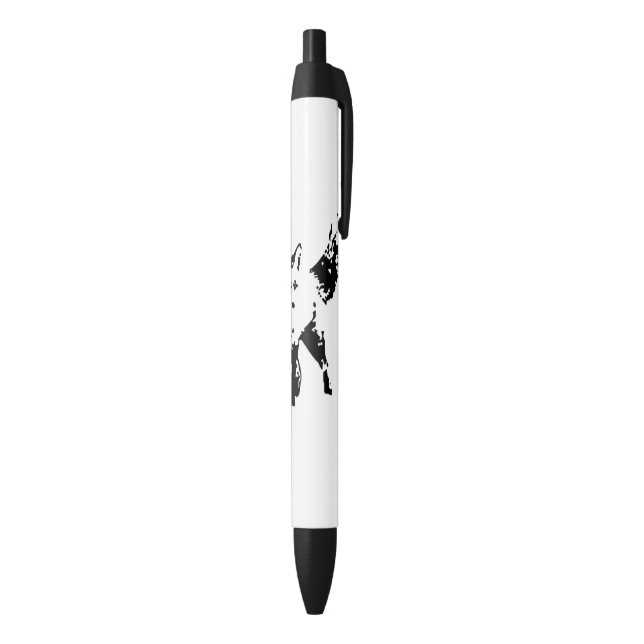 Cute Little Fox Animal Silhouette art Black Ink Pen (Bottom (Vertical))