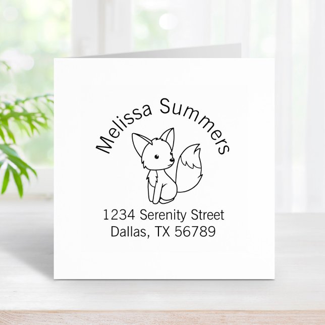 Cute Little Fox Arch Address Rubber Stamp (Creator Uploaded)