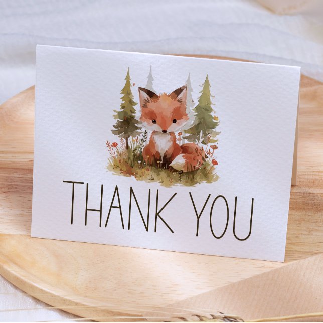 Cute Little Fox Baby Shower Thank You Card (Creator Uploaded)