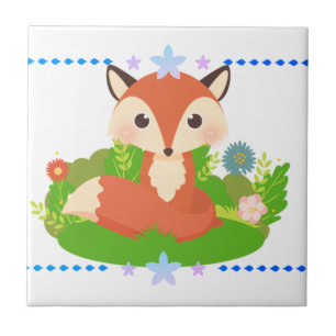 Cute Little Fox Ceramic Tile
