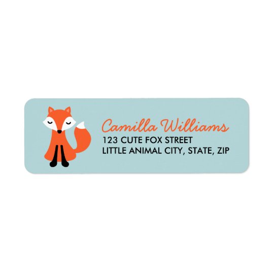 Cute little fox custom return address labels