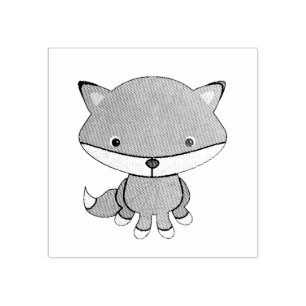 Cute Little Fox Farm Animal Rubber Stamp