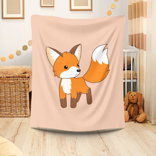 Cute Little Fox Fleece Blanket