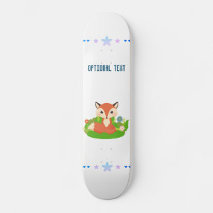 Cute Little Fox Fleece Blanket Skateboard