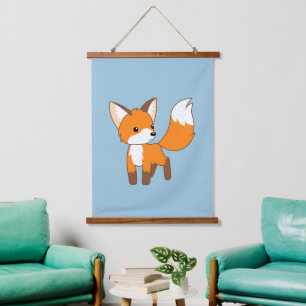 Cute Little Fox Hanging Tapestry