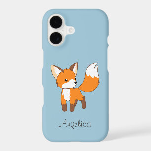Cute Little Fox on Blue