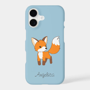 Cute Little Fox on Blue