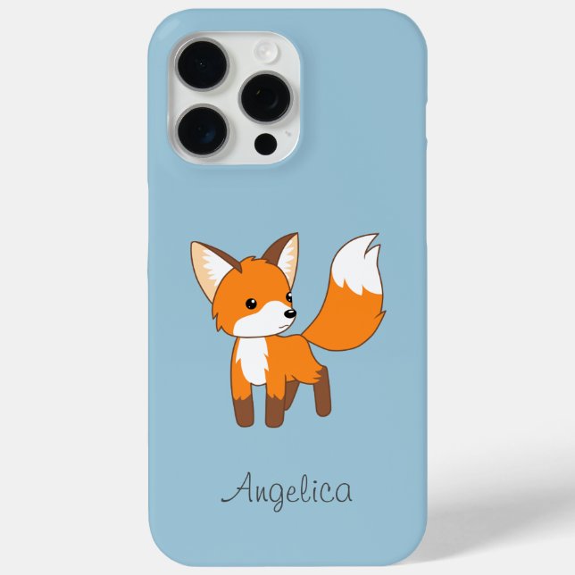 Cute Little Fox on Blue Case-Mate iPhone Case (Back)