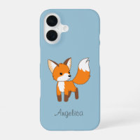 Cute Little Fox on Blue