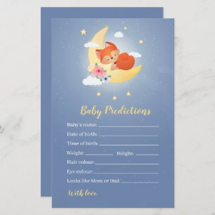 Cute little fox on the moon baby predictions games