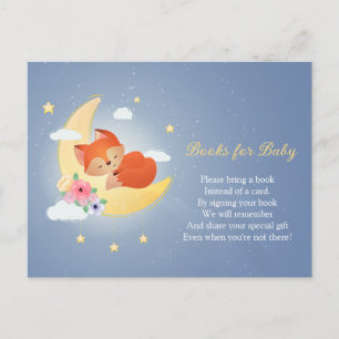 Cute little fox on the moon books for baby postcard