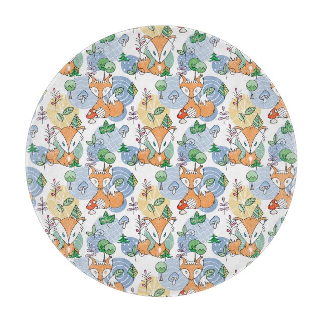 Cute Little Fox Pattern Cutting Board (Front)