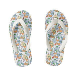 Cute Little Fox Pattern Kid's Thongs