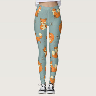 Cute Little Fox Pattern Leggings