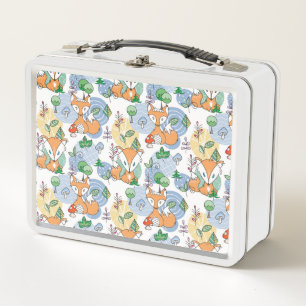 Cute Little Fox Pattern Metal Lunch Box