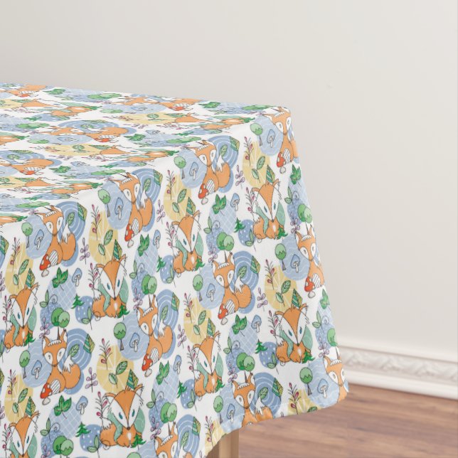 Cute Little Fox Pattern Tablecloth (In Situ)