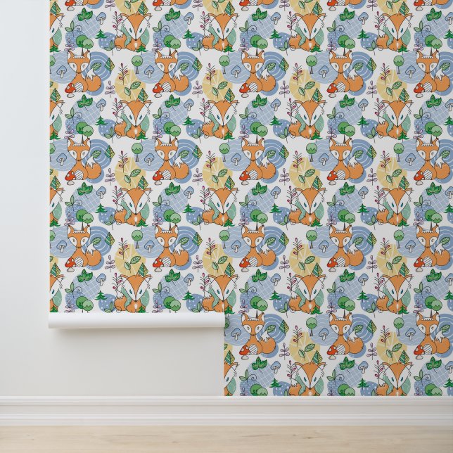 Cute Little Fox Pattern Wallpaper (Application)