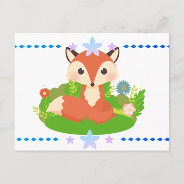 Cute Little Fox Postcard (Front)