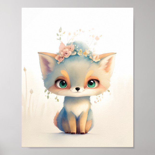 Cute Little Fox Poster (Front)