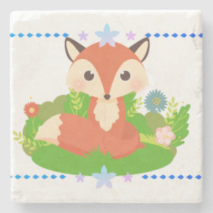 Cute Little Fox Stone Coaster