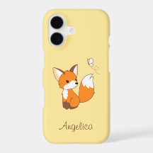 Cute Little Fox Watching Butterfly
