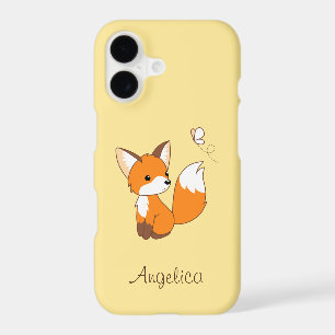 Cute Little Fox Watching Butterfly