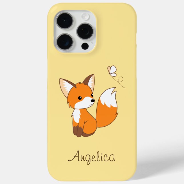 Cute Little Fox Watching Butterfly Case-Mate iPhone Case (Back)