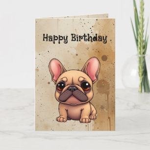 Cute Little French Bulldog Pet Dog Animal Card