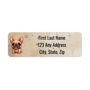 Cute Little French Bulldog Pet Dog Animal Return Address Label