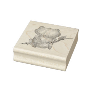 Cute Little Froggy Wood Art Stamp
