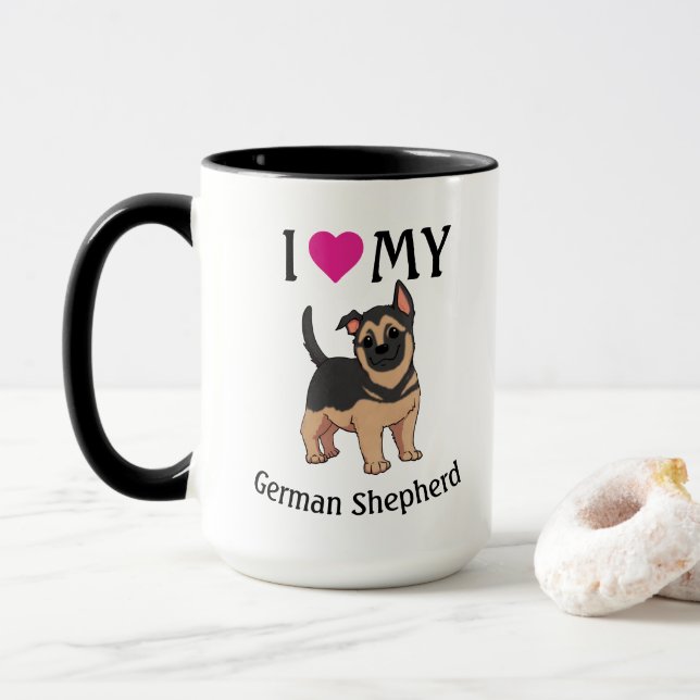 Cute Little German Shepherd Mug (With Donut)