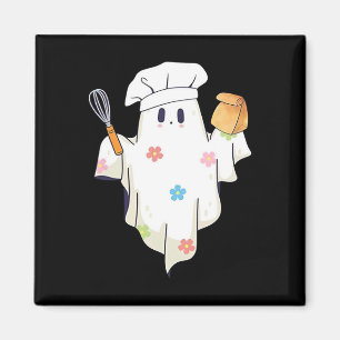 Cute Little Ghost Chef Funny Lunch Lady Cafeteria Magnet
