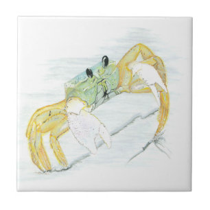 Cute Little Ghost Crab Ceramic Tile