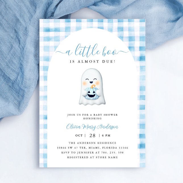 Cute Little Ghost Halloween Baby Shower  Invitation (Creator Uploaded)