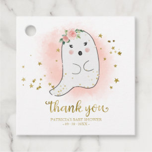 Cute Little Ghost Halloween Baby Shower Thank Favour Tags