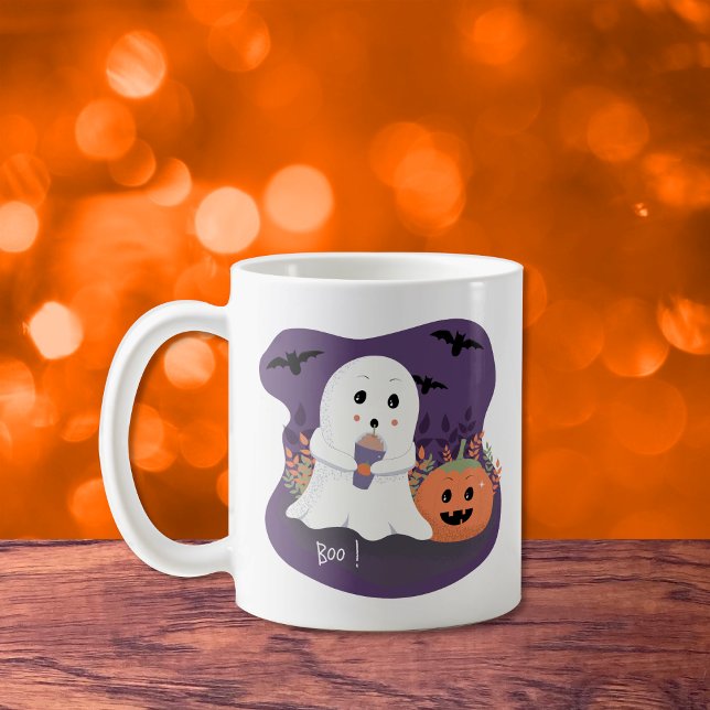Cute Little Ghost Halloween Mug (Spooky little ghost mug .)