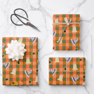 Cute Little Ghost Halloween Wrapping Paper Sheet