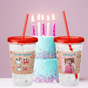 Cute Little Ghost Photo Halloween Birthday Acrylic Tumbler