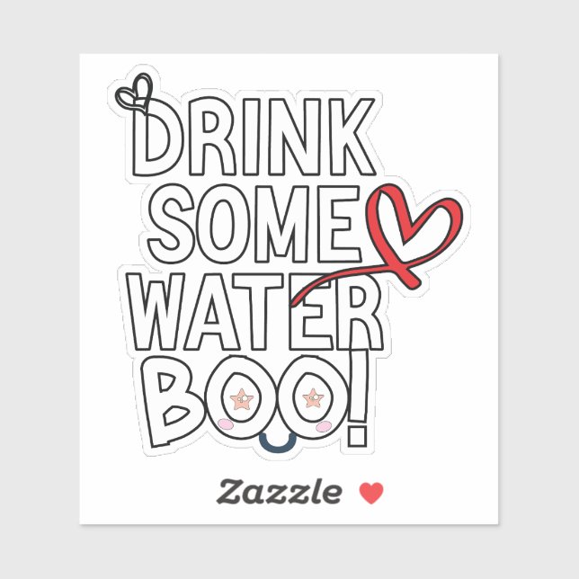 Cute Little Ghost Water Bottle Sticker (Sheet)