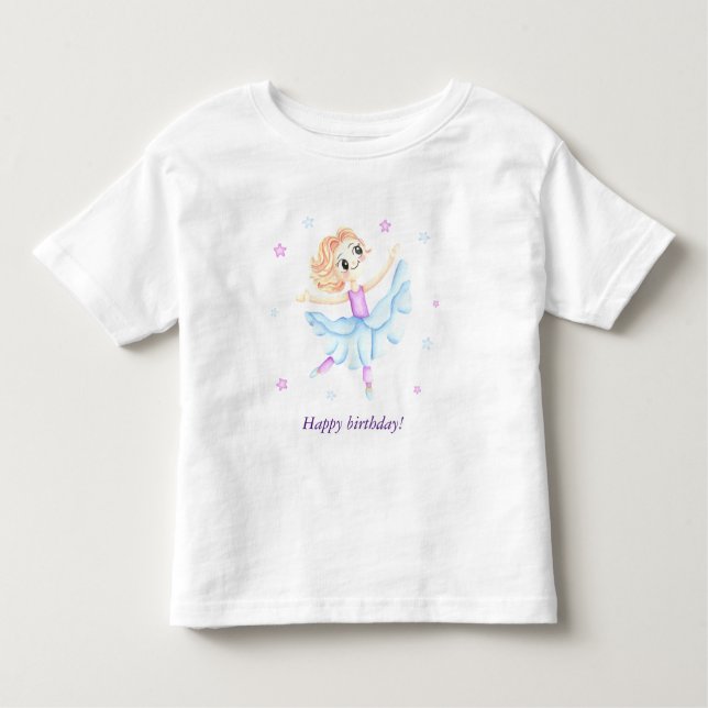 Cute little ginger girl ballerina toddler T-Shirt (Front)