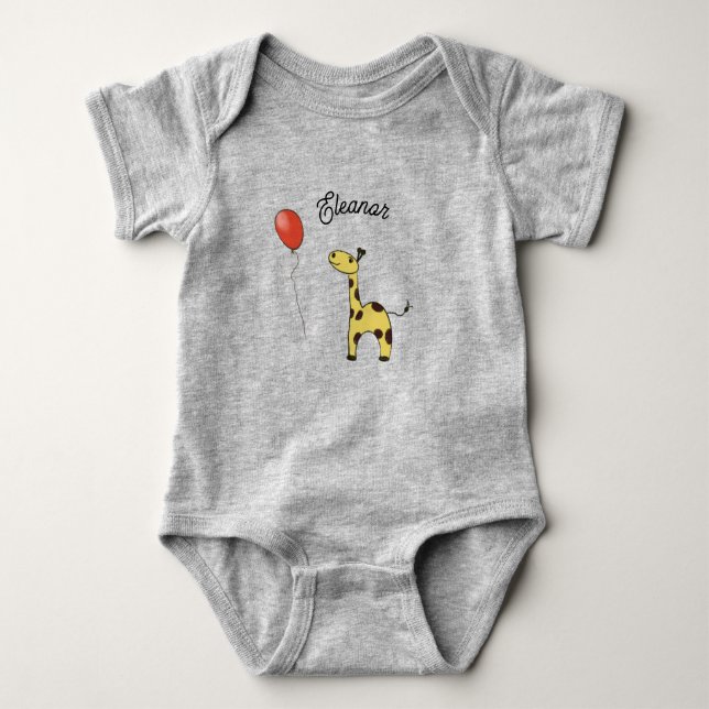 Cute little giraffe baby bodysuit (Front)