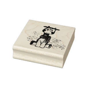Cute Little Giraffe Baby Girl Shower Rubber Stamp