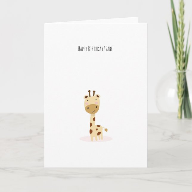 Cute Little Giraffe Birthday Card (Front)