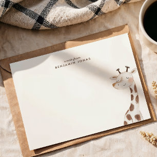 Cute Little Giraffe Kids Stationery Card